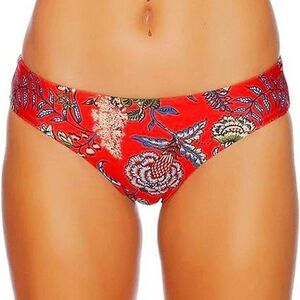 NWT Ella Moss Women Retro Swimsuit Floral Romance Mid-Rise Bikini Bottom Medium